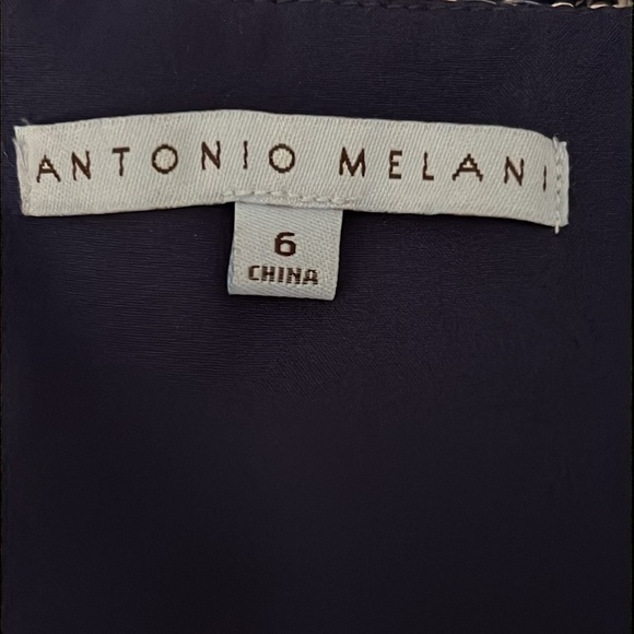 Antonio Melani Elegance Lace Blue White Midi Dress Size 6 - Picture 8 of 9